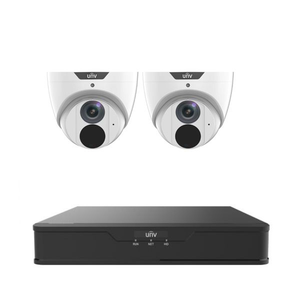 UNV KIT S3 Series NVR 4CH 2TB 2x 6MP EasyStar Turret Cameras UNV